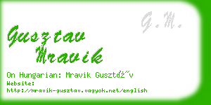 gusztav mravik business card